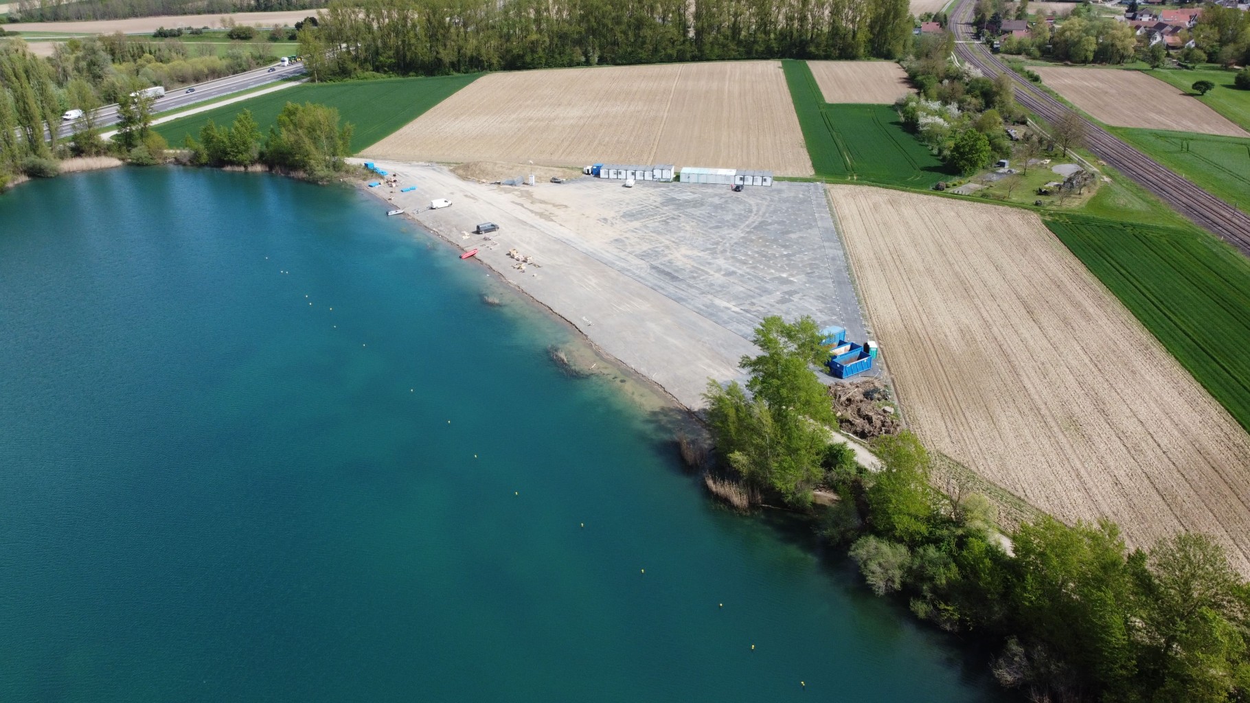 Chantier solaire plaque de roulage 